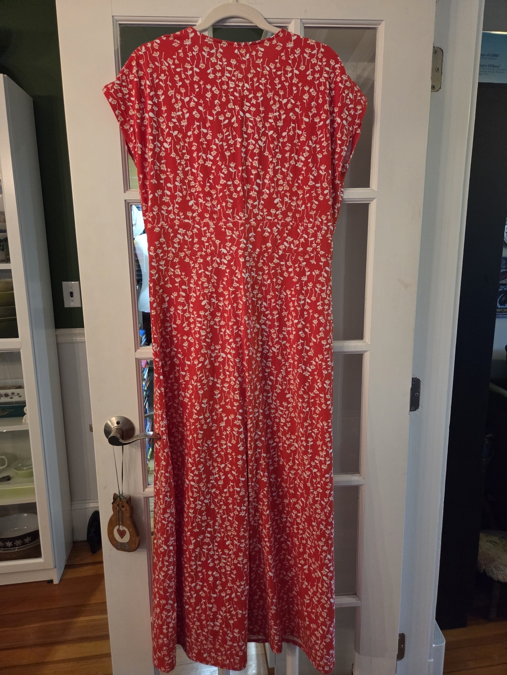 Lands' End Red Floral Sleeveless Maxi Dress - Size M - Picture 3 of 8